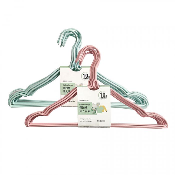 帶凹槽成人衣架(10支